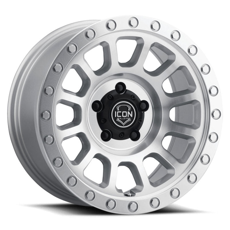 ICON 17 X 8.5 6 X 5.5 0mm Offset 4.75in BS Silver Machined | Ford Bronco (21-26) (8017858347SM)