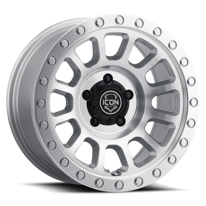 ICON 17 X 8.5 6 X 5.5 0mm Offset 4.75in BS Silver Machined | Ford Bronco (21-26) (8017858347SM)