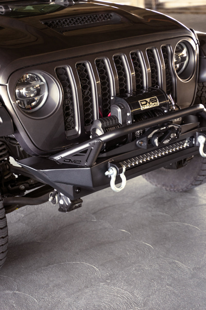 DV8 Offroad FS-1 Series Stubby Front Bumper: Jeep Gladiator / Wrangler (18-26) - Black Powder Coat