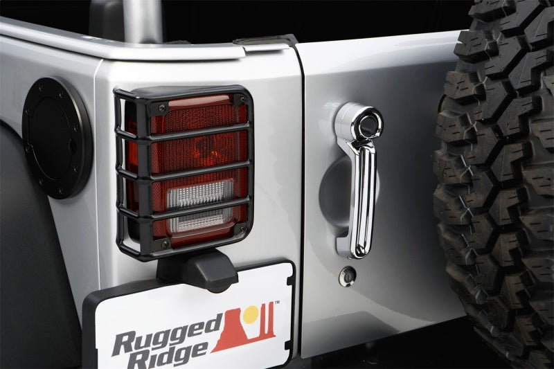 Rugged Ridge Black Euro Tail Light Guards | Jeep Wrangler JK / JL (11226.02)