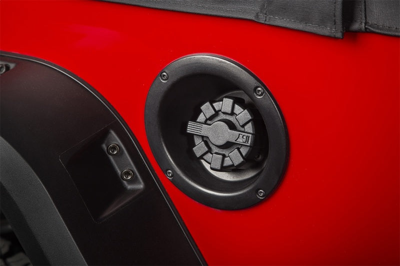 Rugged Ridge Black Elite Aluminum Fuel Cap | Jeep Gladiator JT (20-25) / Wrangler JK/JL (07-25)