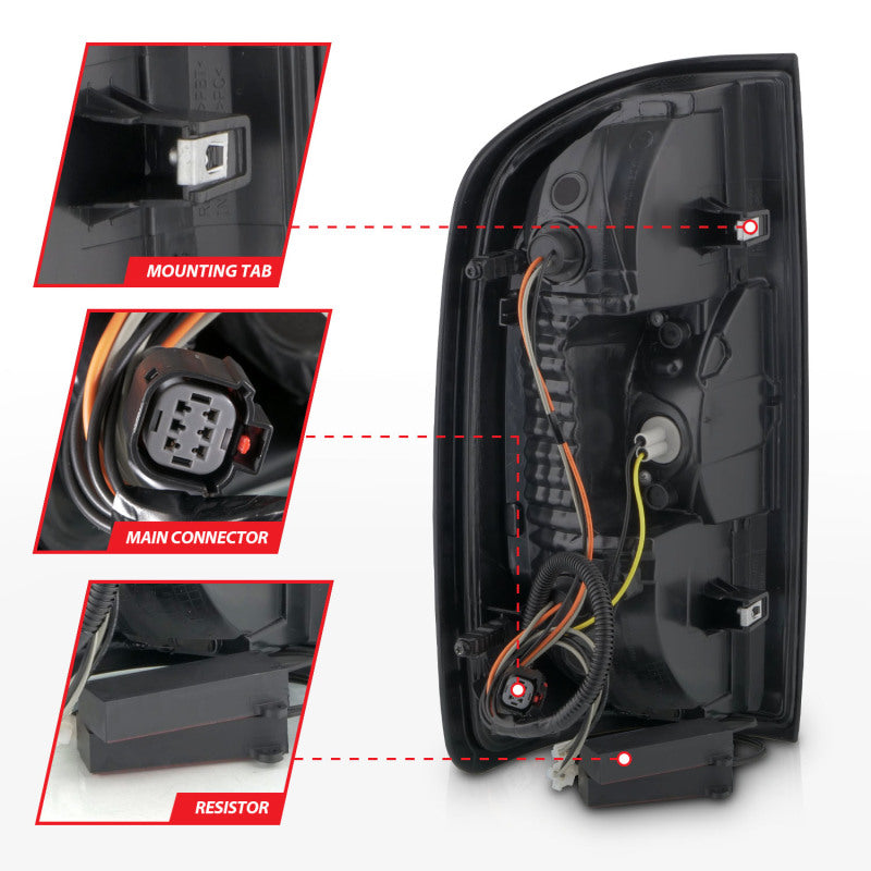 ANZO LED Tail Light Assembly w/ Red Lightbar Black Housing Smoke Lens | GMC Canyon (15-21) (311435)