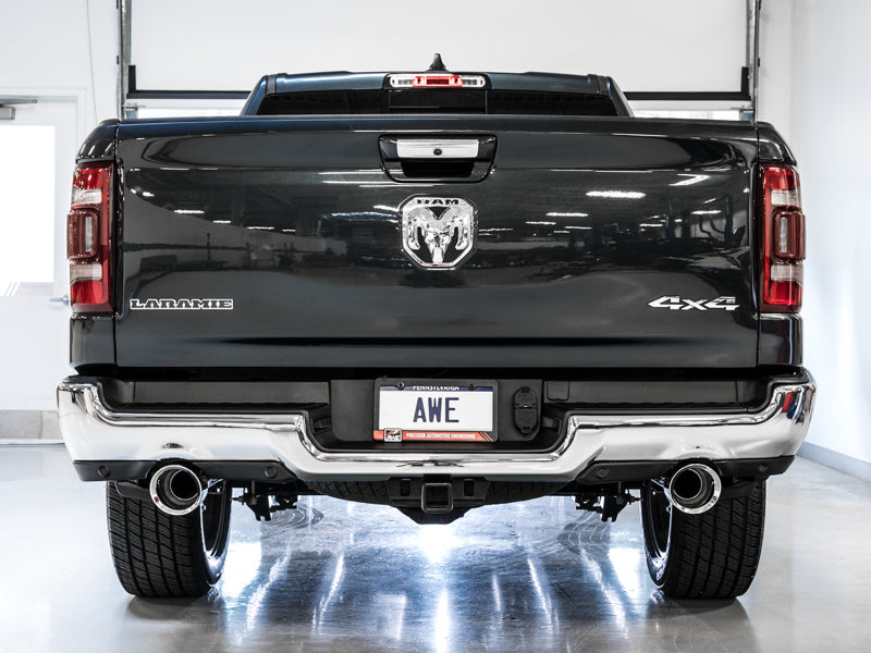 AWE 0FG Cat-Back Exhaust (Dual Rear Bumper Exit, Polished Tips): Ram 5.7L Hemi 1500 2019 - 2024