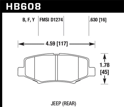Hawk Performance HPS Rear Brake Pads (REAR): Jeep Wrangler JK 2007-18