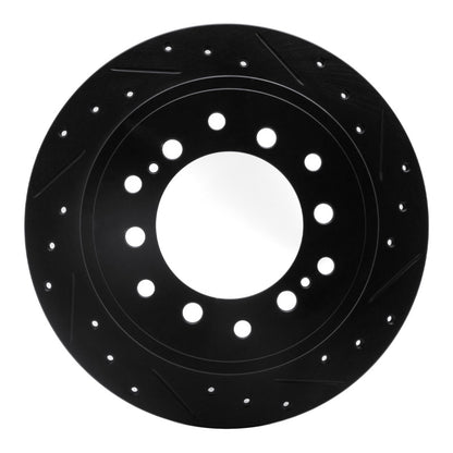 R1 Drilled & Slotted Black Rear Brake Rotor | Lexus GX460 (10-13 / 14-19 / 20-24) (ECB-76143R)