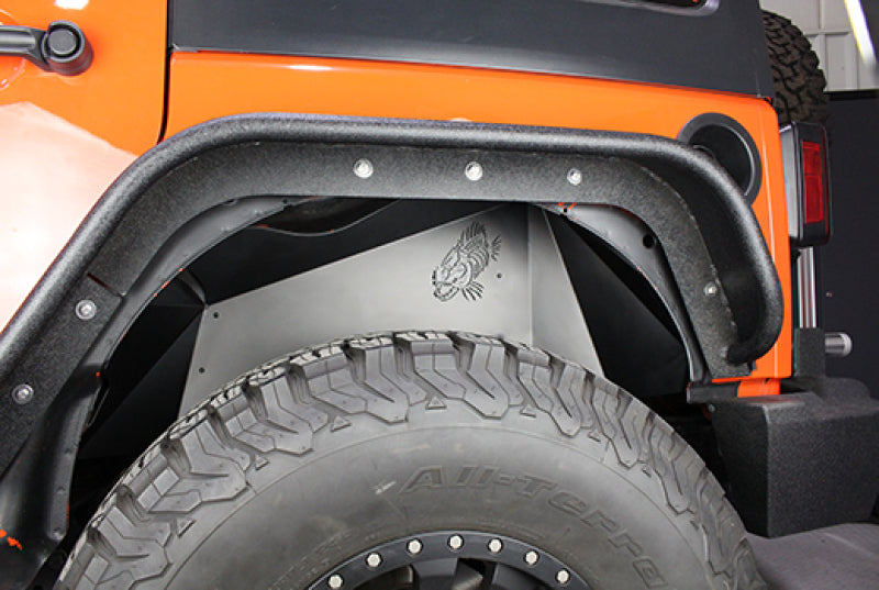 Fishbone Offroad Black Powdercoated Aluminum Inner Fenders: Jeep Wrangler JK 2007-2018