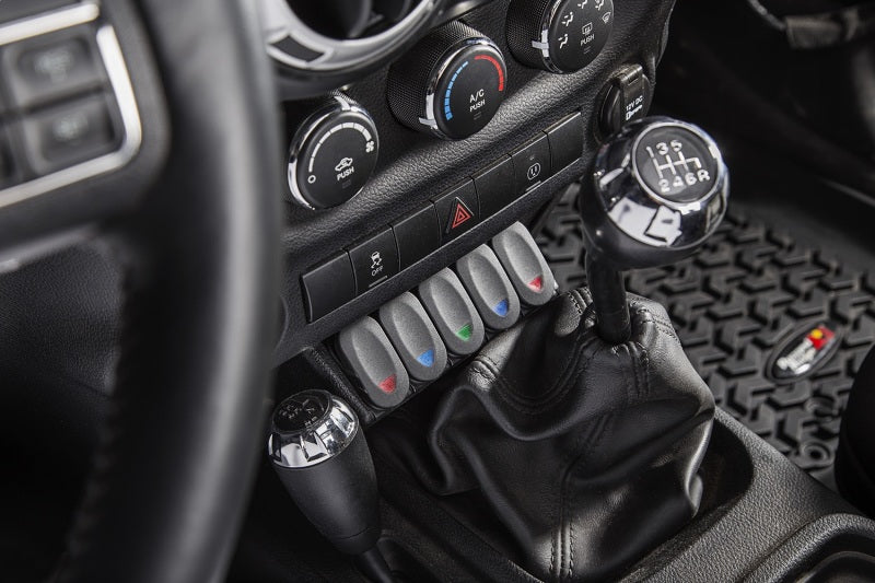 Rugged Ridge Lower Console Switch Panel: Fits Most Jeep Wrangler Models (2007-2018)