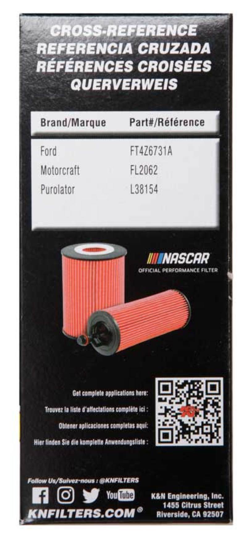 K&N 1.938in OD x 5.5in H Oil Filter | Ford Ranger (19-26) / Bronco (21-26) (HP-7037)
