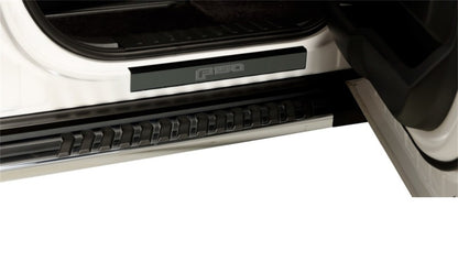 Putco 15-20 Ford F-150 - Regular Cab & SuperCab w/ F-150 Etching (2pcs) Black Platinum Door Sill | Ford F-150 (15-20) (95145BPFD)