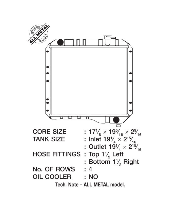 CSF Radiator | TOYOTA Land Cruiser & also 75-80 4.2L (4 ROW copper core) 1970-1974