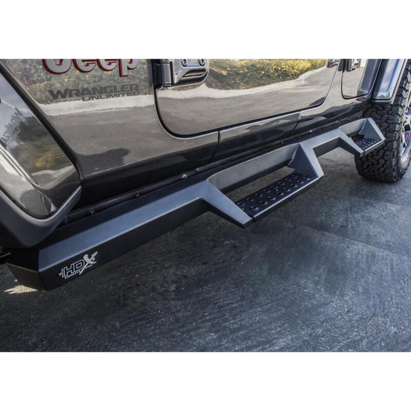 Westin Heavy Duty Textured Black Drop Nerf Step Bars: Jeep Wrangler JL Unlimited 2018-2024