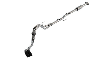 Borla 3" Dual Side Exit Cat-Back | Ford F-150 (21) 2.7L/3.5L | CC SB EC STB Lari/King R/Platinum/LTD 3/2.25 DSE CB AK BLK CHR Tips (140872BC)