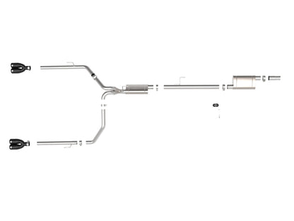 AFE Vulcan Cat-Back Exhaust System (w/Black Tips): Jeep Gladiator 3.6L V6 2020 - 2025