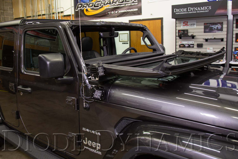 Diode Dynamics SS6 Cowl LED Bracket Kit: Jeep Wrangler / Gladiator (07-26) w/ Hardware