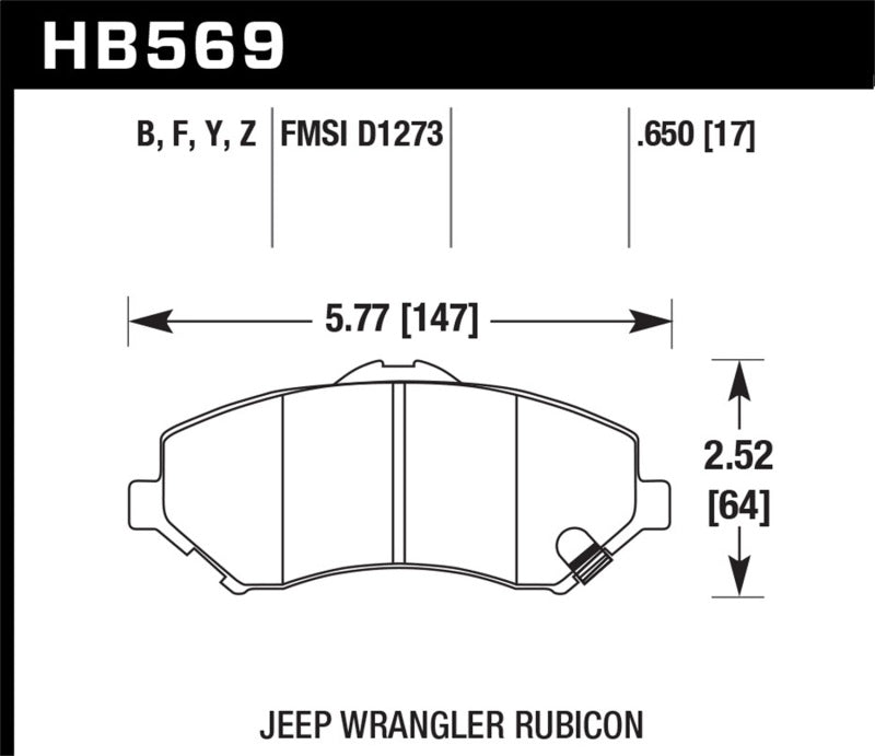 Hawk Performance HPS Front Brake Pads (FRONT): Jeep Wrangler JK 2007-18