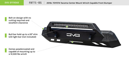 DV8 Offroad Center Bumper | Toyota Tacoma (16-23) (FBTT1-05)