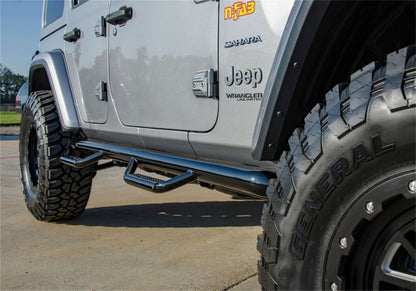 N-Fab Wheel To Wheel Nerf Steps Gloss Black (F&R): Jeep Wrangler Unlimited JL 2018-2026