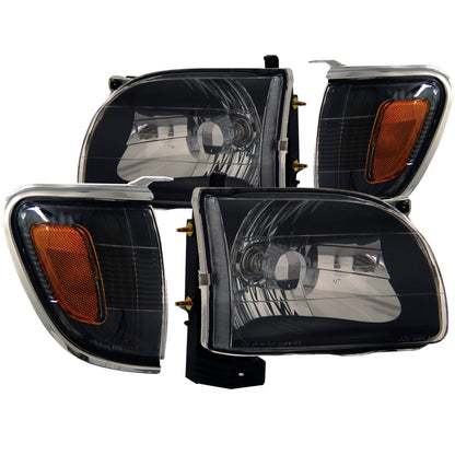 ANZO Crystal Headlight Set Black | Toyota Tacoma (01-04) (121190)