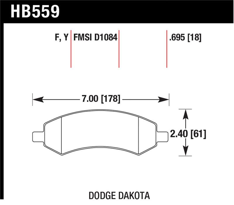 Hawk LTS Front Brake Pads: Durango / Dakota / Ram 2002 - 2011 (All Models)