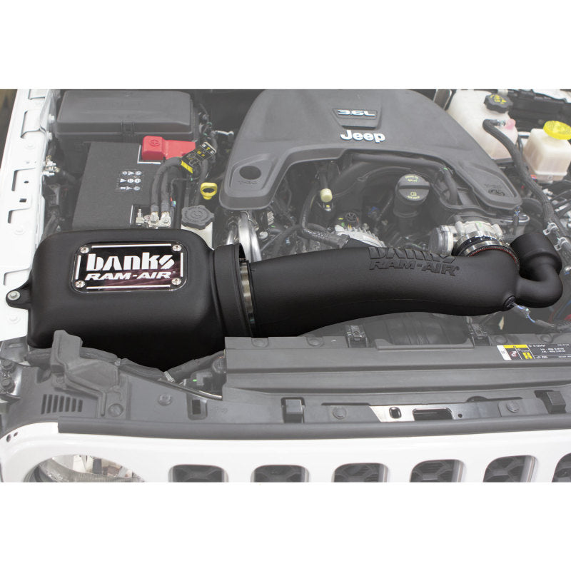 Banks Ram-Air Cold Air Intake Oiled Filter (F&R): Jeep Wrangler JL / Gladiator JT 2018-26 3.6L