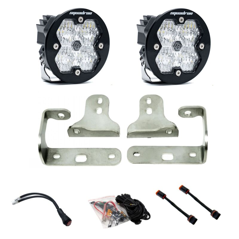 Baja Designs Squadron-R Sport 2.0 Fog Kit (FRONT): Fits Jeep Gladiator / Wrangler 2018-2025 w/ Sport Bumper - Clear