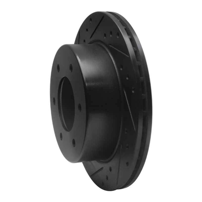 R1 Rear Left Drilled & Slotted Black Brake Rotor | Ford Bronco / Ranger (19-26) (ECB-54276L)