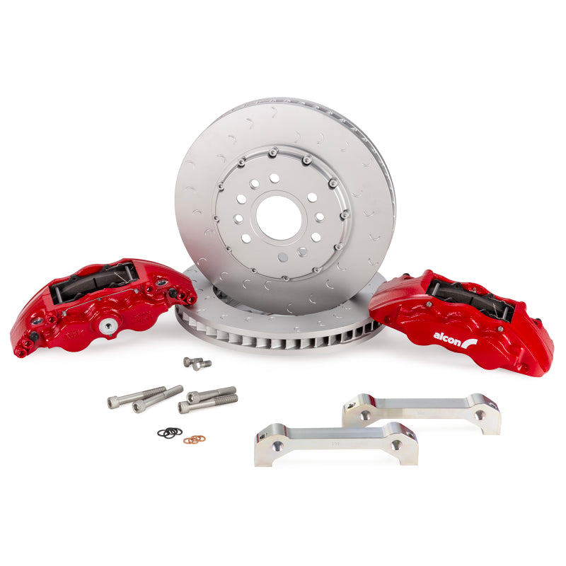Alcon 6-Piston Big Brake Kit 376x42mm Rotors Red Calipers (F&R): 21-24 RAM TRX
