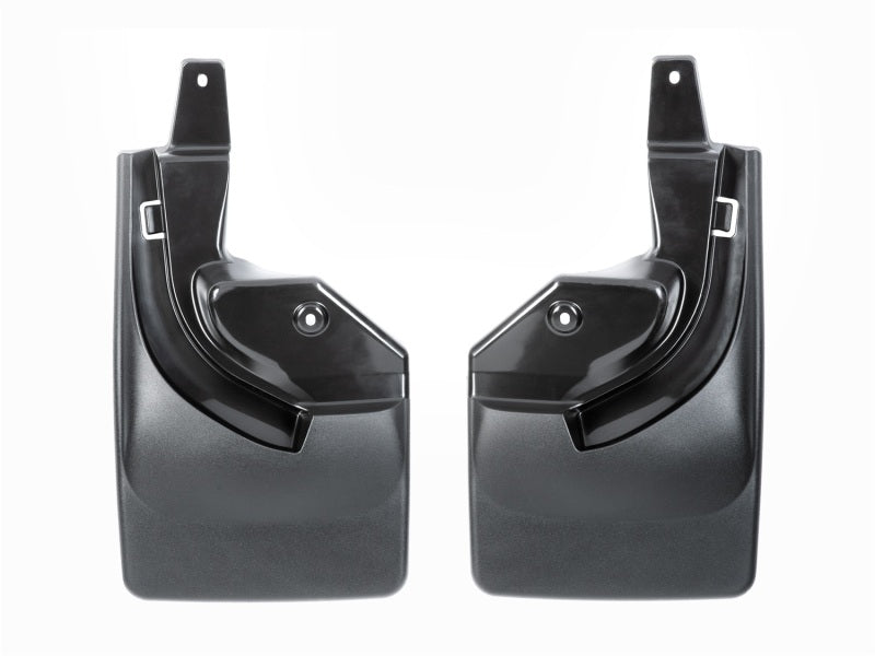 WeatherTech Rear MudFlaps (2PC, Black): Jeep Wrangler 2018 - 2025 (w/ Safety Group Package)