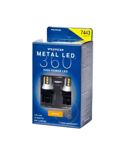 Putco 7443 Amber Metal 360° LED Bulb | Ford Ranger (19-26) (347443A-360)