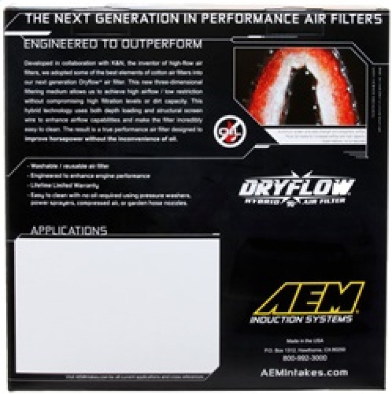 AEM DryFlow Air Filter: Dodge/RAM 2500/3500 2003-2012 5.9/6.7L Diesel