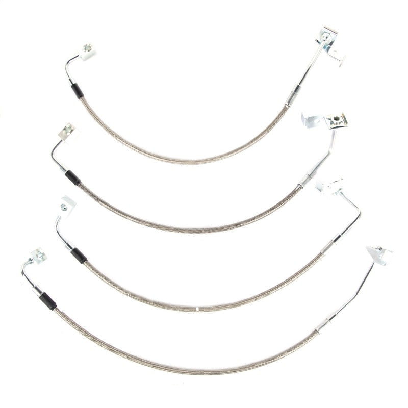 Rugged Ridge Braided Stainless Brake Hose Kit | Jeep Wrangler (07-18) / JL (18-25) (16734.1)