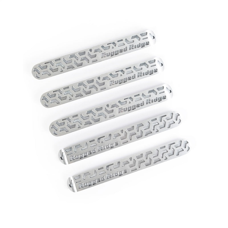 Rugged Ridge Elite Brushed Aluminum Door Handle Inserts Kit: Jeep Wrangler (07-18)