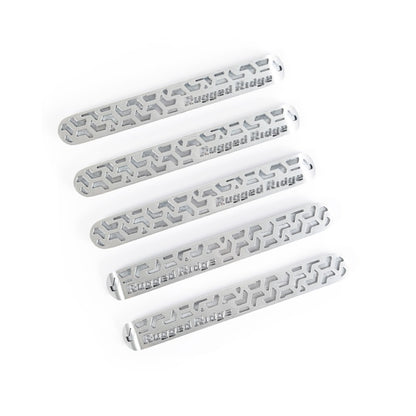 Rugged Ridge Elite Brushed Aluminum Door Handle Inserts Kit: Jeep Wrangler (07-18)