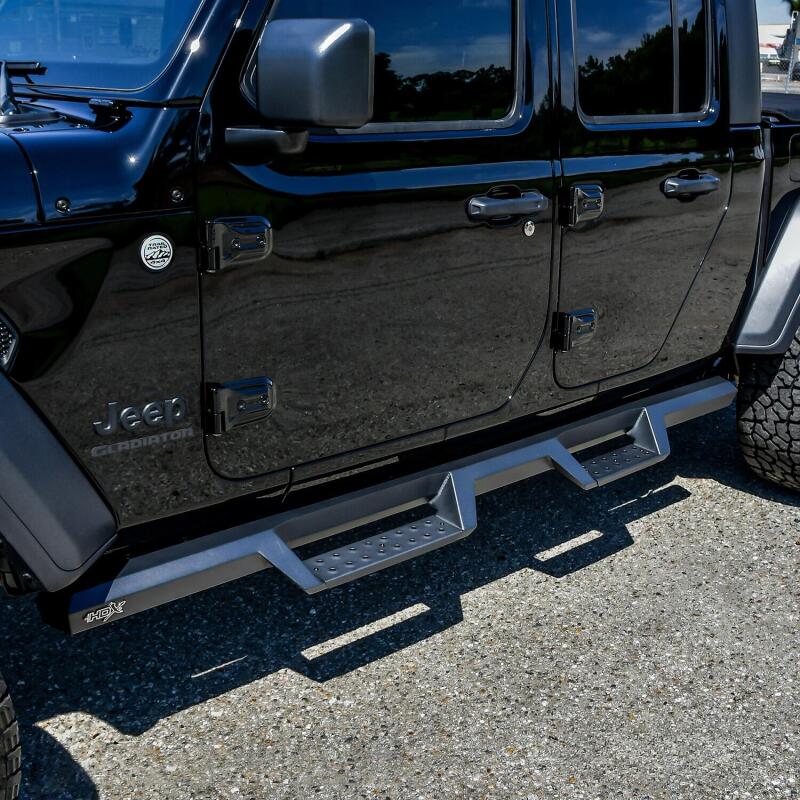 Westin Textured Black HDX Drop Nerf Step Bars: Jeep Gladiator (2020-2024)