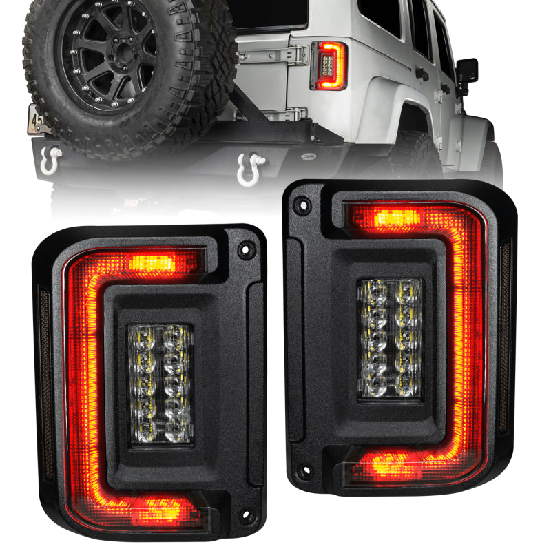 Oracle Lighting Flush Mount Tinted LED Tail Lights: Jeep Wrangler JK (2007-2018)