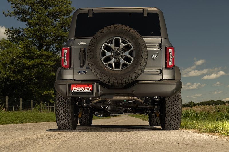 FLOWMASTER Signature Series 3 in Stainless Steel Axel - Back Exhaust - 2021+ Ford Bronco 2.3L / 2.7L Exhaust offroad accessory | Iron Ridge Offroad