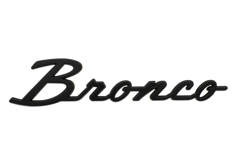 Ford Racing 2021+ Bronco Classic Script Fender Badges - Matte Black (Pair) Exterior Styling offroad accessory | Iron Ridge Offroad