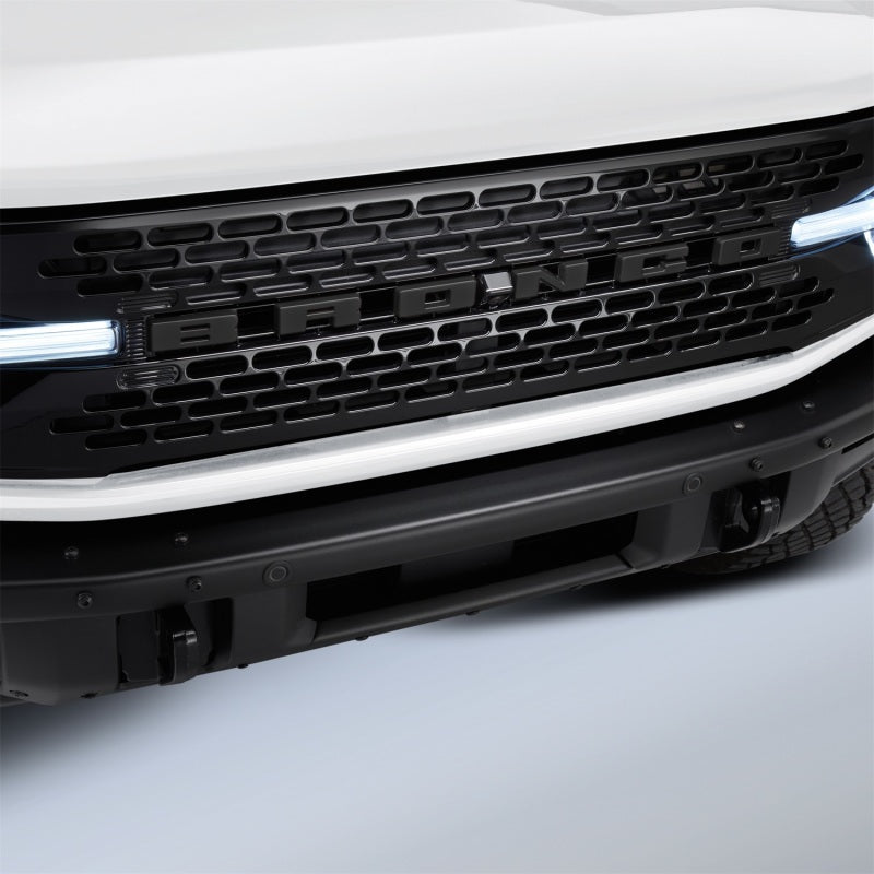 Ford Racing Grille Lettering Black Overlay Kit - 2021+ Ford Bronco Exterior Styling offroad accessory | Iron Ridge Offroad