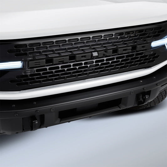 Ford Racing Grille Lettering Black Overlay Kit - 2021+ Ford Bronco Exterior Styling offroad accessory | Iron Ridge Offroad