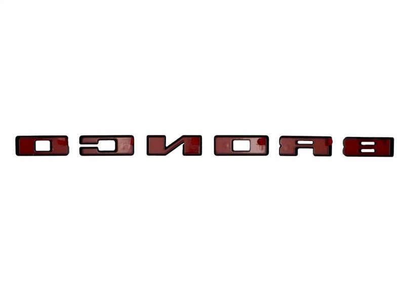 Ford Racing Grille Lettering Black Overlay Kit - 2021+ Ford Bronco Exterior Styling offroad accessory | Iron Ridge Offroad