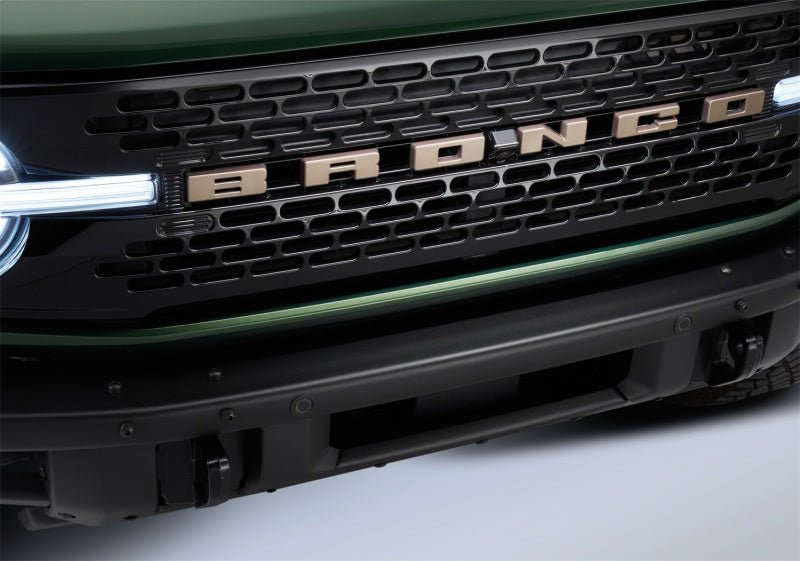 Ford Racing Grille Lettering Bronze Overlay Kit - 2021+ Ford Bronco Exterior Styling offroad accessory | Iron Ridge Offroad