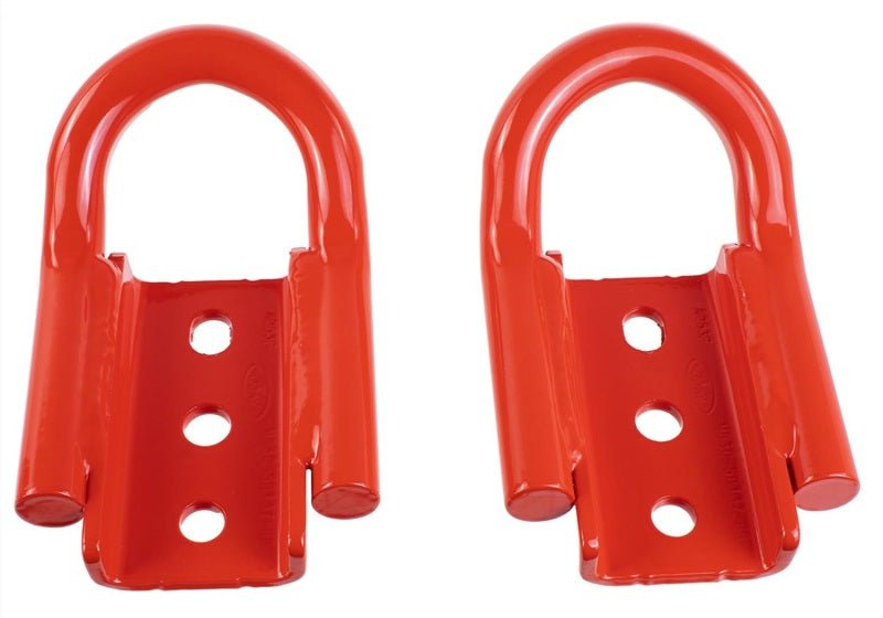 Ford Racing Rear Tow Hook Pair Red - 2021+ Ford Bronco Winches & Hitches offroad accessory | Iron Ridge Offroad