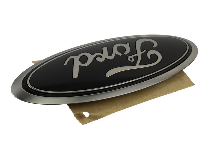 Ford Racing Smoked Chrome Oval Tailgate Emblem - 2021+ Ford Bronco Exterior Styling offroad accessory | Iron Ridge Offroad