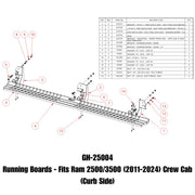 GEN-Y Hitch 11-24 Ram 2500/3500 Crew Cab Running Boards | Ram 2500 (19-25) / 2500 (11-18) / 3500 (19-25) / 3500 (11-18) (GH-25004) Nerf Bars & Running Boards offroad accessory | Iron Ridge Offroad