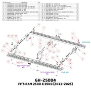GEN-Y Hitch 11-24 Ram 2500/3500 Crew Cab Running Boards | Ram 2500 (19-25) / 2500 (11-18) / 3500 (19-25) / 3500 (11-18) (GH-25004) Nerf Bars & Running Boards offroad accessory | Iron Ridge Offroad