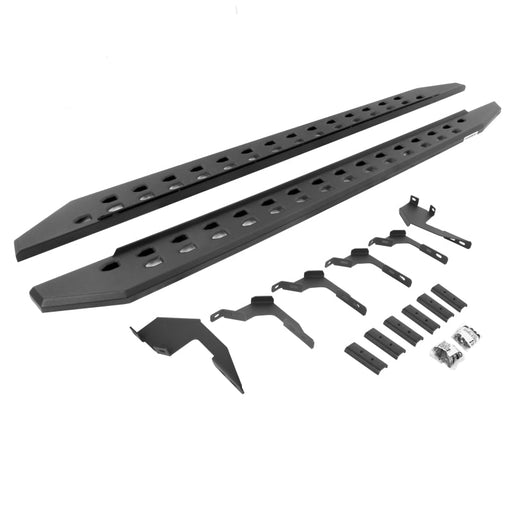 Go Rhino 19 - 22 Ford Ranger Crew Cab 4DR RB20 Slim Running Boards Kit (Incl. Brackets) - Tex. Blk Nerf Bars & Running Boards offroad accessory | Iron Ridge Offroad