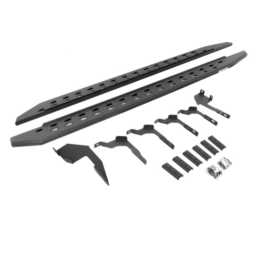 Go Rhino 19 - 22 Ford Ranger Crew Cab 4DR RB20 Slim Running Boards Kit (w/Brackets) - Bedliner Coating Nerf Bars & Running Boards offroad accessory | Iron Ridge Offroad