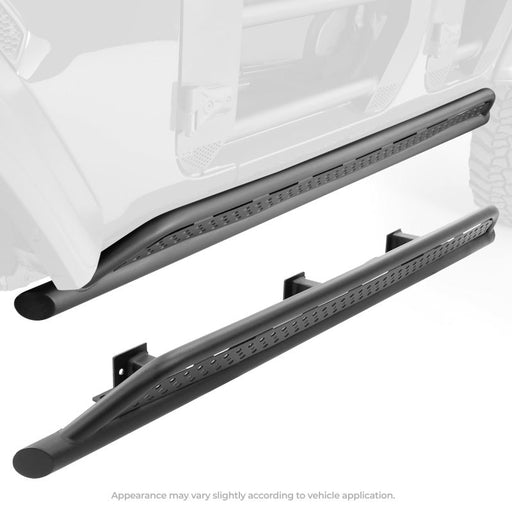 Go Rhino 21 - 24 Ford Bronco 4WD 4dr (Excl. Bronco Sport) Frame Mount Sliders - Tex. Blk Body Armor & Protection offroad accessory | Iron Ridge Offroad