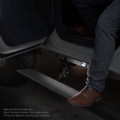 Go Rhino E - Board E1 Electric Running Boards Bed Liner Coated - 2021+ Ford Bronco 4DR Nerf Bars & Running Boards offroad accessory | Iron Ridge Offroad