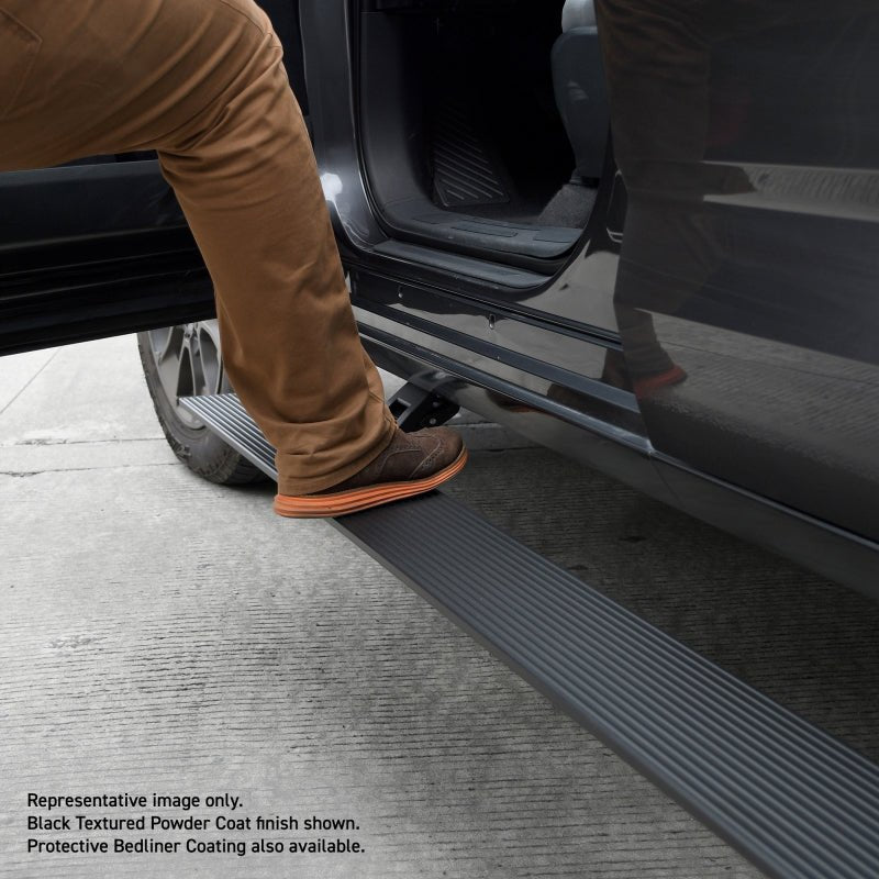 Go Rhino E - Board E1 Electric Running Boards Bed Liner Coated - 2021+ Ford Bronco 4DR Nerf Bars & Running Boards offroad accessory | Iron Ridge Offroad